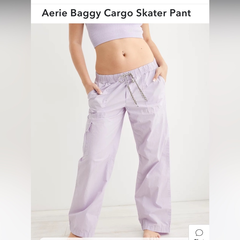 Violet Flurry Aerie Baggy Cargo Skater Pant